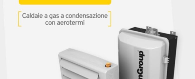 Caldaia a Condensazione con Aerotermi AB per magazzini, capannoni e logistica Serie AKN
